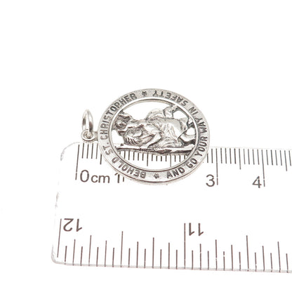 Chapel 925 Sterling Silver Antique Art Deco St. Christopher Charm Pendant