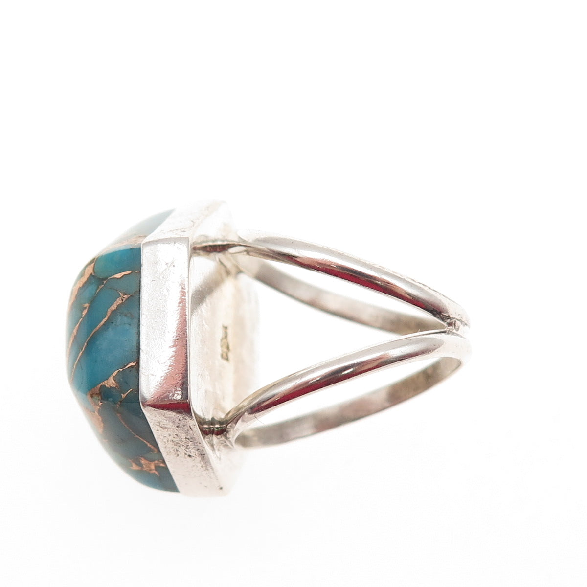 Jay King Desert Rose 925 Sterling Vintage Real Mohave Turquoise Ring Size 6.25
