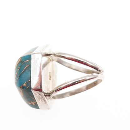 Jay King Desert Rose 925 Sterling Vintage Real Mohave Turquoise Ring Size 6.25