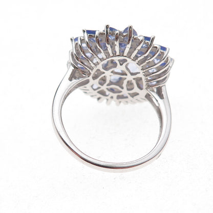 Chuck Clemency 925 Sterling Silver Real Multi-Cut Tanzanite Ring Size 8