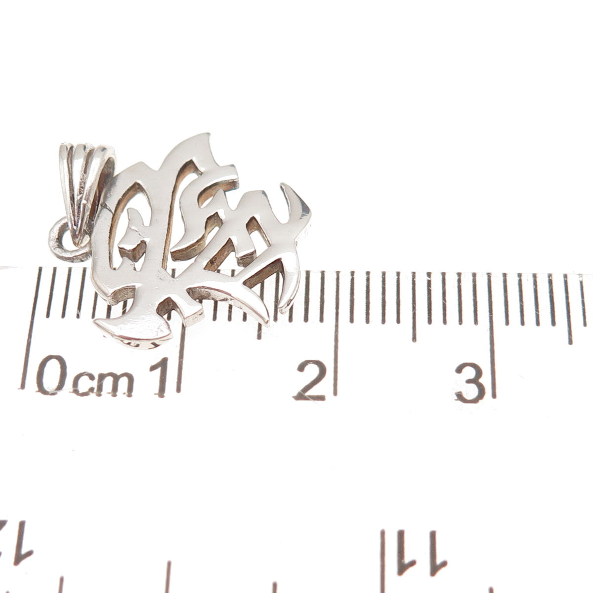 925 Sterling Silver Vintage Chinese Character Love Charm Pendant