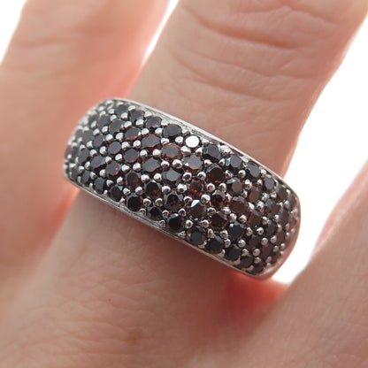TC CROWN 925 Sterling Silver Round-Cut Cognac C Z Ring Size 7