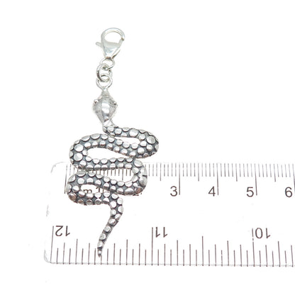 925 Sterling Silver Vintage Snake Lobster Claw Lock Pendant