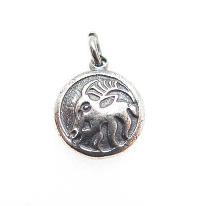 925 Sterling Silver Vintage Pig & Rooster Chinese Zodiac Horoscope Mini Pendant