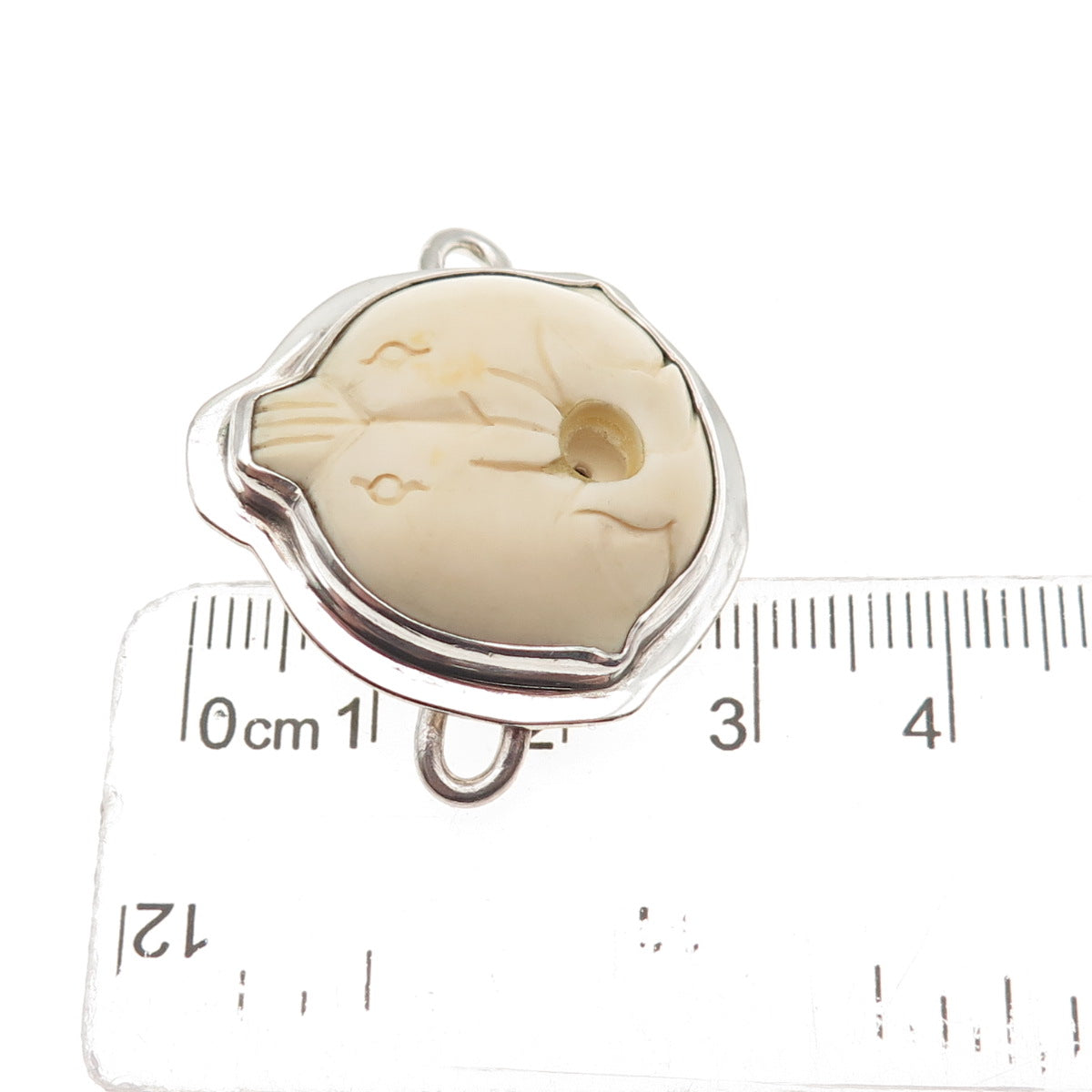 Tabra 925 Sterling Silver Vintage Modernist Centerpiece Pendant (missing stone)