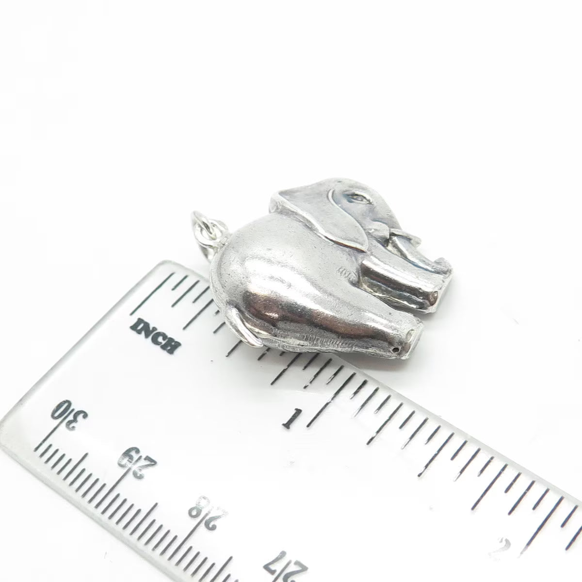 925 Sterling Silver Vintage Elephant for Good Luck 3D Pendant