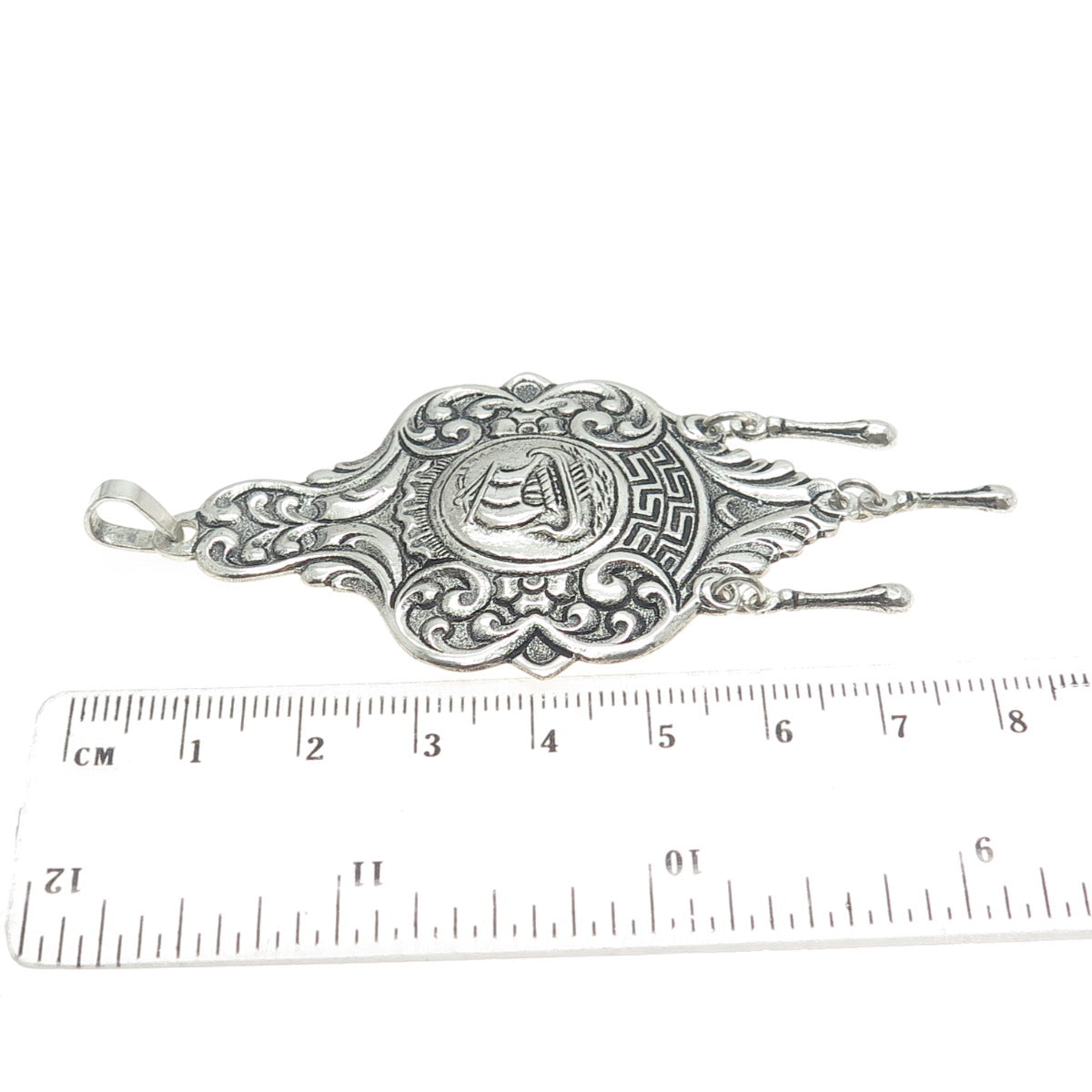 800 Silver Vintage Sailing Ship Chatelaine Pendant