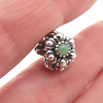 PANDORA Sterling Silver Real Chrysoprase Birthday Blooms May Slide Bead Charm