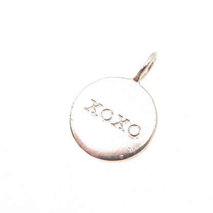 925 Sterling Silver Vintage XOXO Kisses & Hugs Mini Charm Pendant