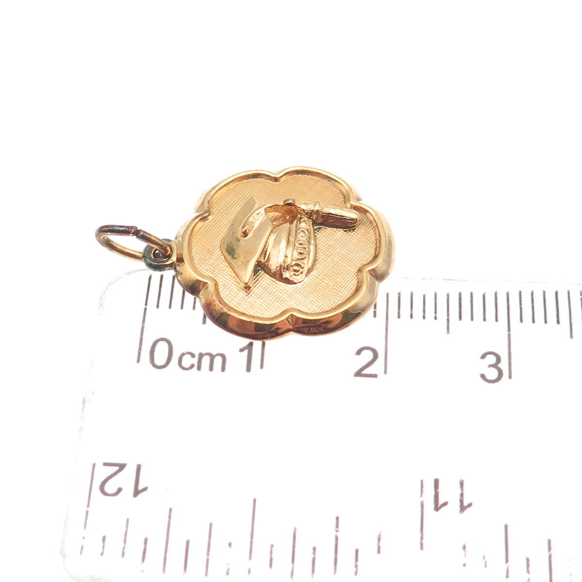 Rembrandt Sterling Silver Gold Plated Vintage Graduation Hat Mini Charm Pendant