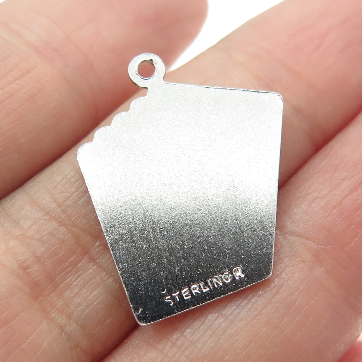 925 Sterling Silver Vintage Royal Flush Spades Poker Minimalist Charm Pendant