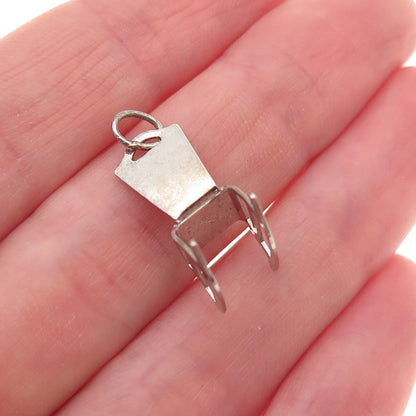 Paye & Baker 925 Sterling Silver Antique Art Deco Rocking Chair 3D Charm Pendant