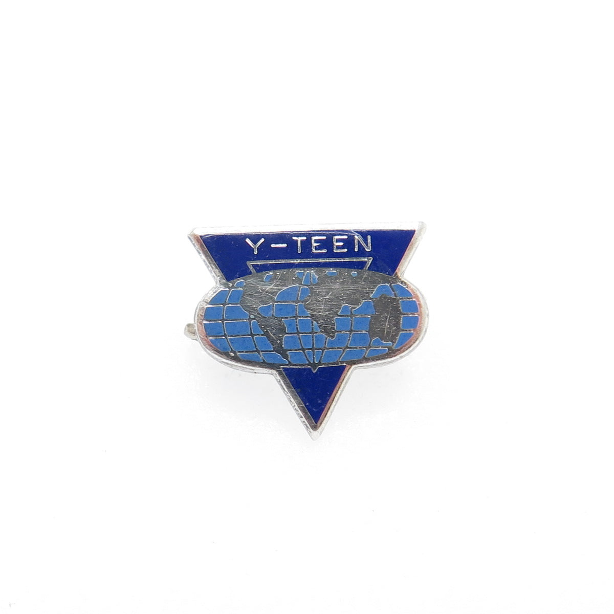 LGB BALFOUR 925 Sterling Silver Vintage Enamel Y-Teen YMCA/YWCA Globe Pin Brooch