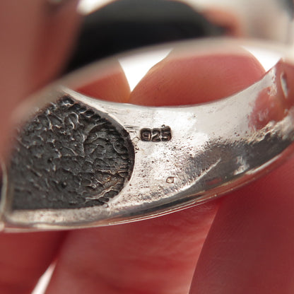 925 Sterling Silver Vintage Cross Oxidized Ring Size 11.25