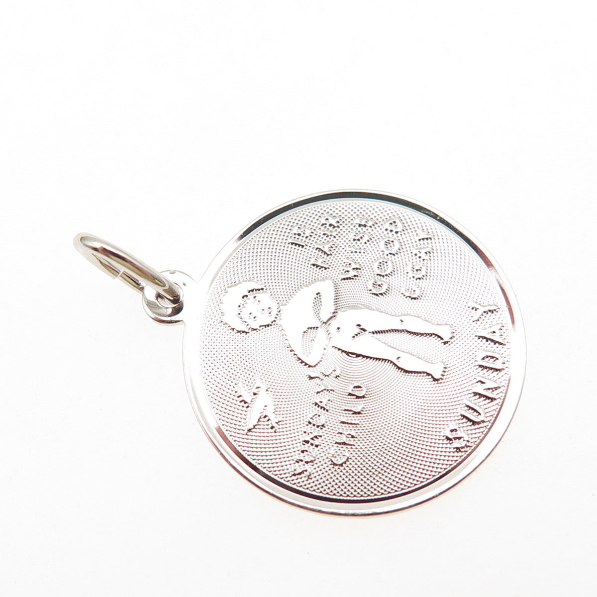 JAY POSON 925 Sterling Silver Vintage Sunday's Child Charm Pendant