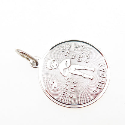 JAY POSON 925 Sterling Silver Vintage Sunday's Child Charm Pendant