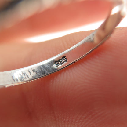 NEVADA 925 Sterling Silver Vintage Wheat Stackable Band Ring Size 7.25