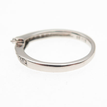 925 Sterling Silver Round-Cut C Z Bypass Ring Size 7.25