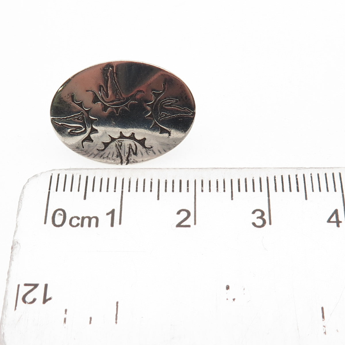 Eva & Linberg Billah Navajo Old Pawn Sterling Vintage Wolf Tie Tack / Lapel Pin