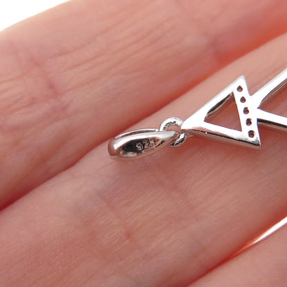 925 Sterling Silver Round-Cut C Z Christmas Tree Charm Pendant