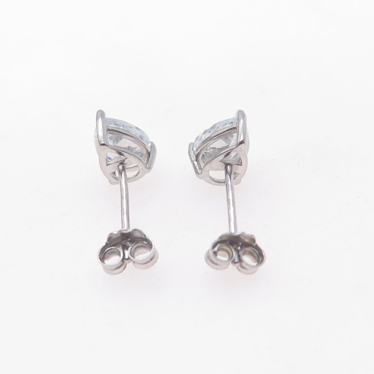 DEE BERKLEY 925 Sterling Silver Pear-Cut C Z Stud Earrings