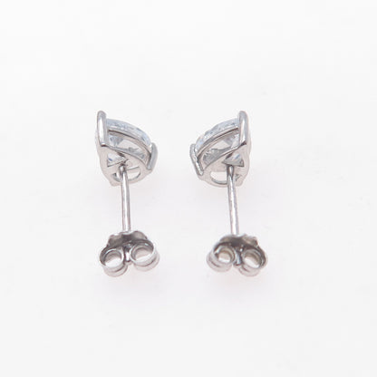 DEE BERKLEY 925 Sterling Silver Pear-Cut C Z Stud Earrings