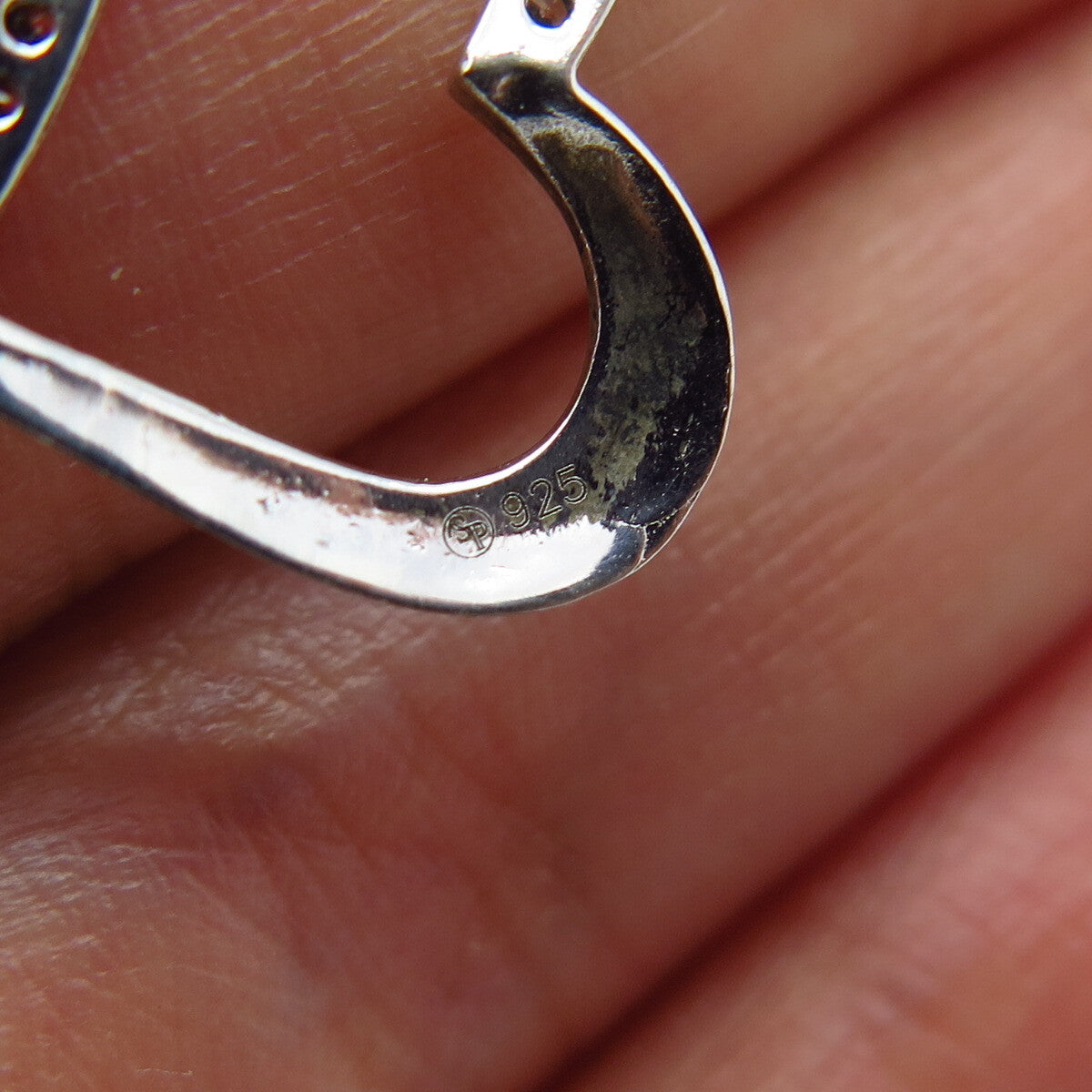 925 Sterling Silver C Z Open Heart Pendant