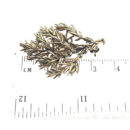 EGGERT 925 Sterling Silver Gold Plated Vintage Denmark Flora Danica Pin Brooch