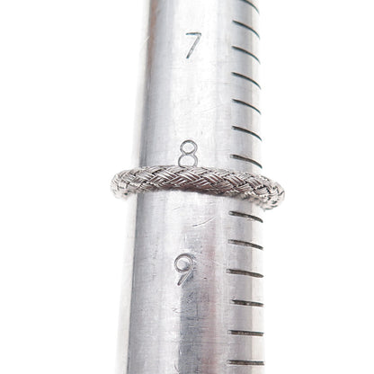 Jacmel Mauritius 925 Sterling Silver Italy Woven Band Ring Size 8.25