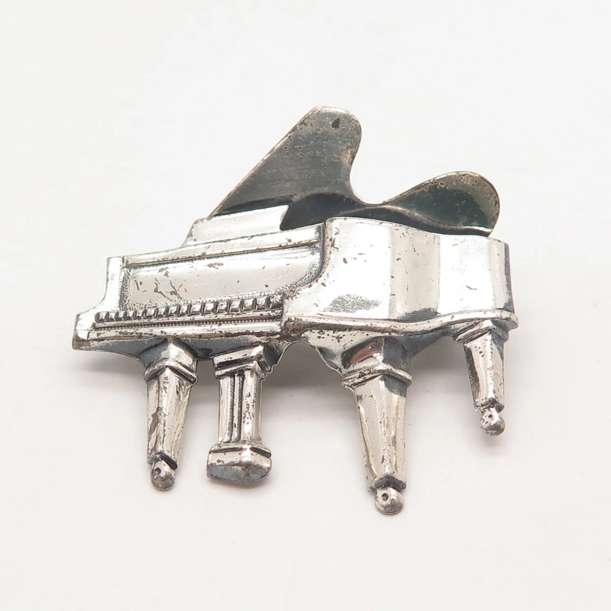 925 Sterling Silver Vintage Beau Grand Piano Pin Brooch