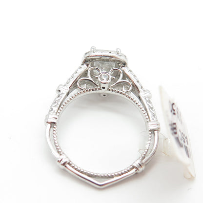 925 Sterling Silver Radiant & Round-Cut Shaped C Z Ring Size 7.25