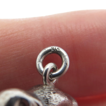 925 Sterling Silver Vintage Real Tourmaline Elephant Minimalist 3D Charm Pendant