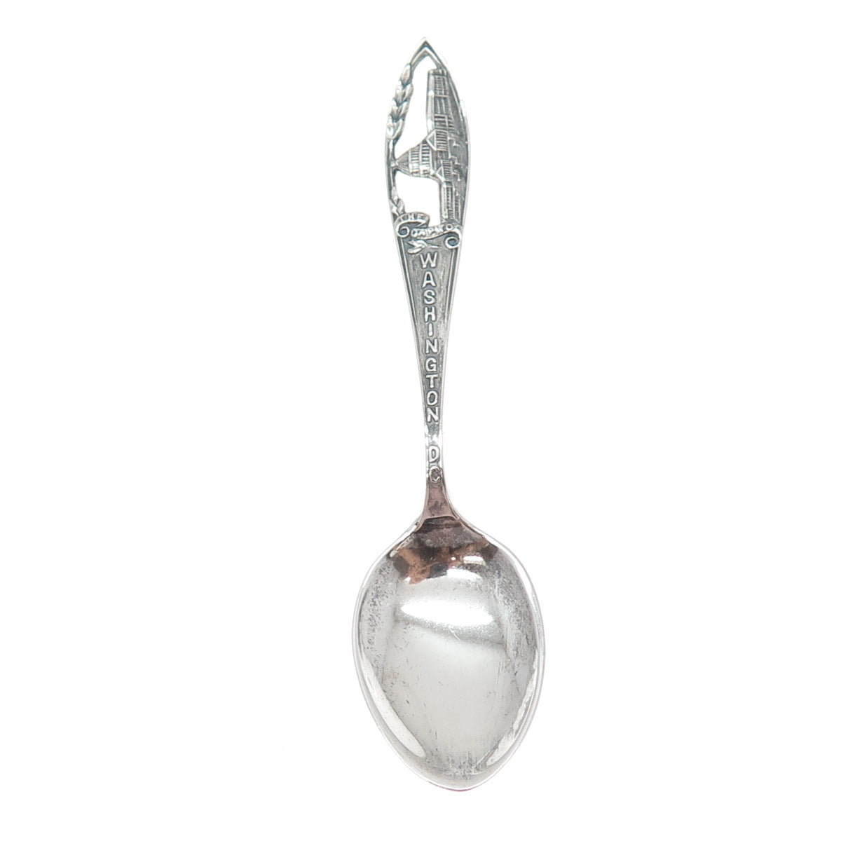 925 Sterling Silver Antique Art Deco Washington DC States & Cities Coffee Spoon
