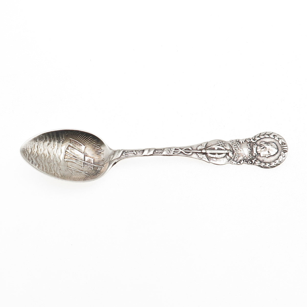 Alvin 925 Sterling Silver Antique 1893 World's Columbian Exposition Coffee Spoon