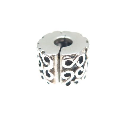 PANDORA 925 Sterling Silver Swirl Oxidized Clip Charm