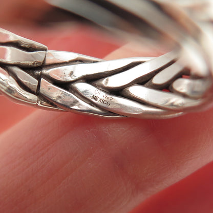 925 Sterling Silver Vintage CII Mexico Wheat Braided Oxidized Band Ring Size 10