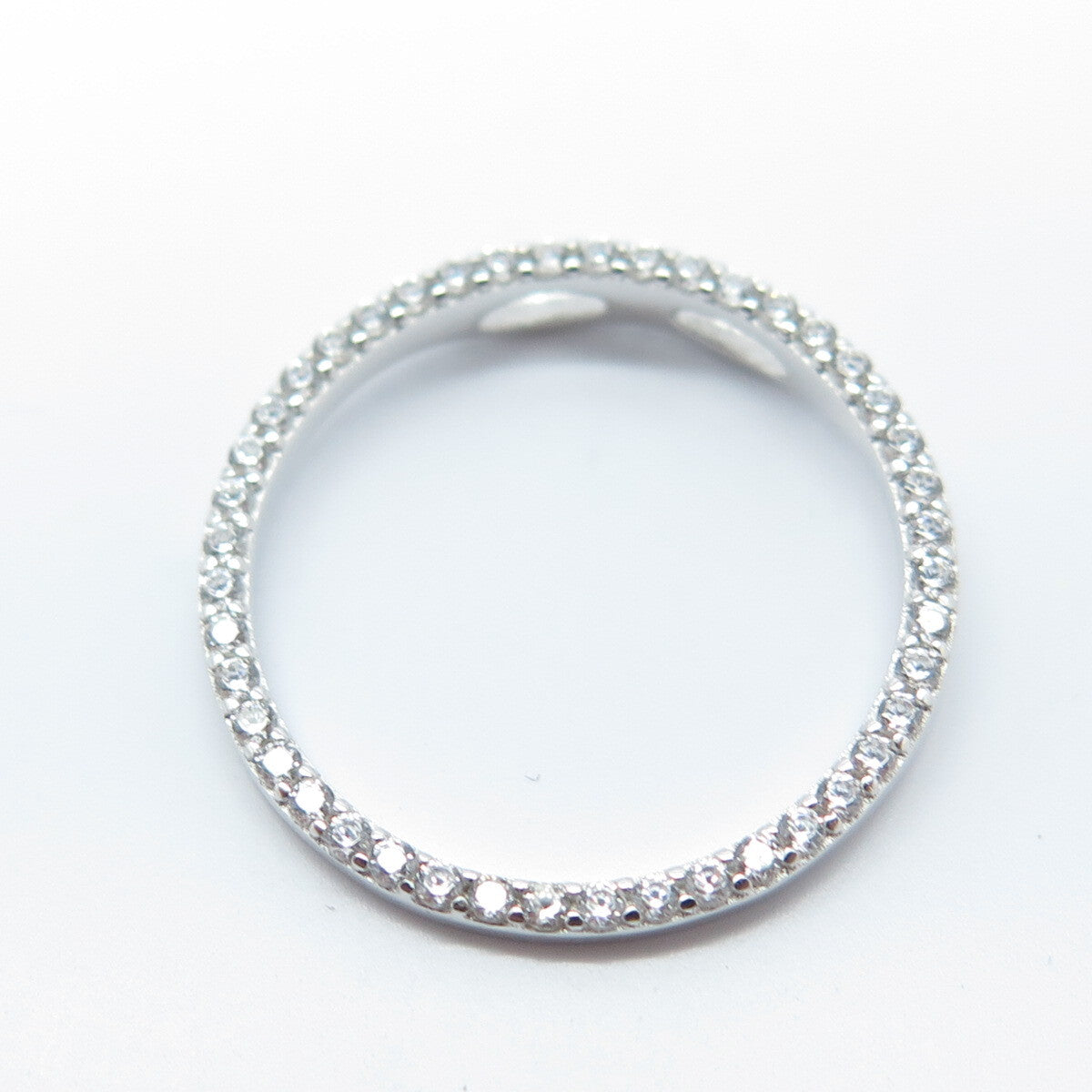 HAN 925 Sterling Silver Pave C Z Circle of Life Slide Pendant