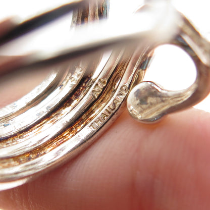 ATI ANNIKA WITT Sterling Silver Vintage Modernist Wavy Adjustable Ring Size 8.5