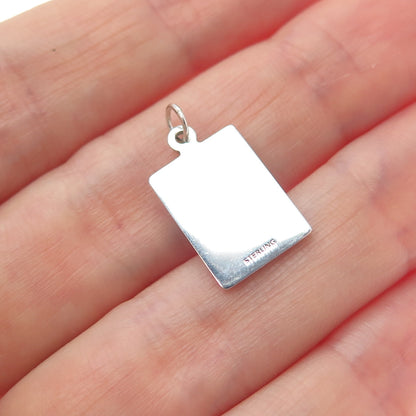 925 Sterling Silver Red Enamel Love Season Minimalist Charm Pendant