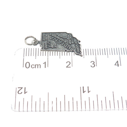 FRENCH & FRANKLIN Sterling Silver Vintage Indiana Oxidized Minimalist Pendant