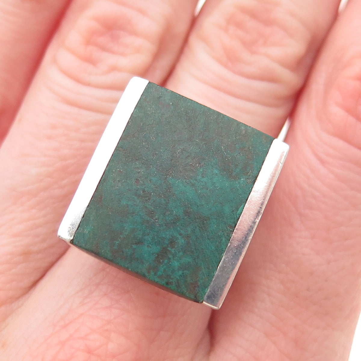 925 Sterling Silver Vintage Real Eilat Modernist Ring Size 7.75