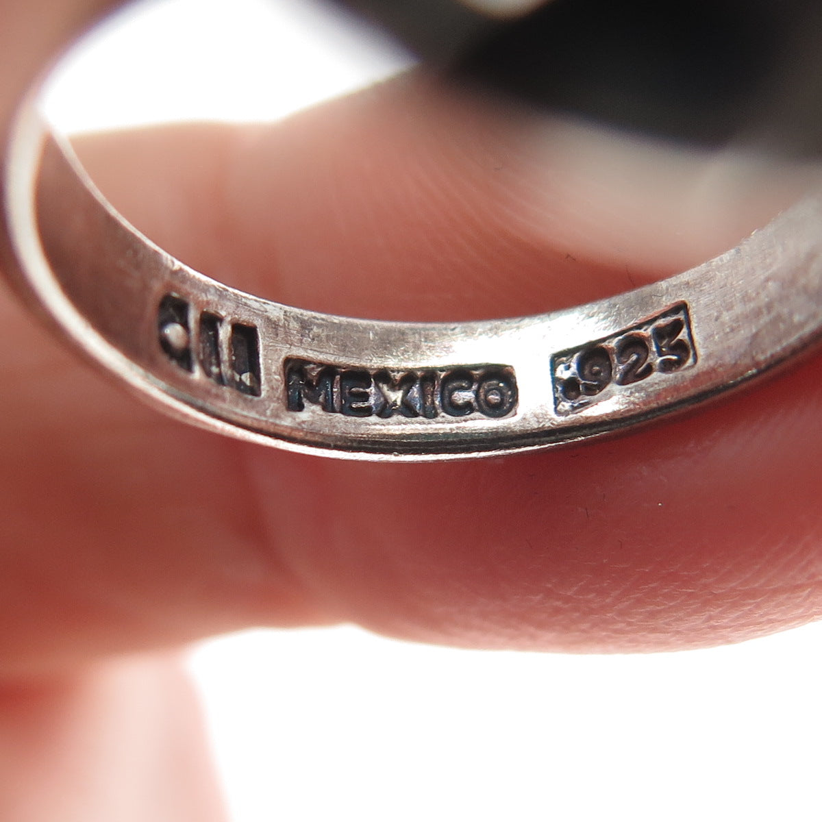 925 Sterling Silver Vintage Mexico Real Lone Mountain Turquoise Ring Size 6.25