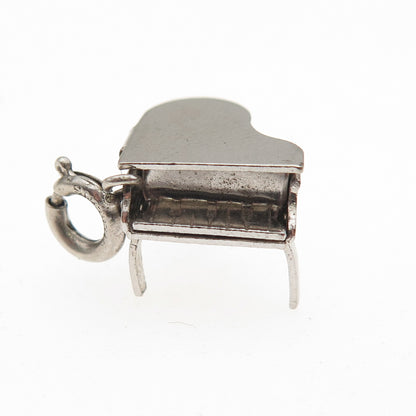 JEWELART Sterling Antique Art Deco Grand Piano Spring Ring Mini Locket Pendant