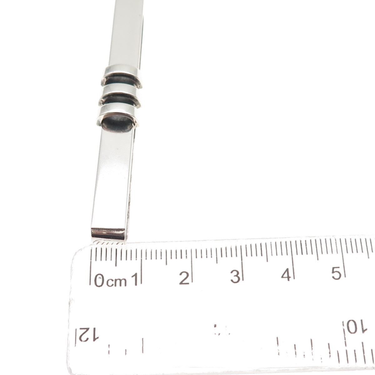Eiler & Marloe 830S Silver Vintage Denmark Modernist Oxidized Tie Bar Clip