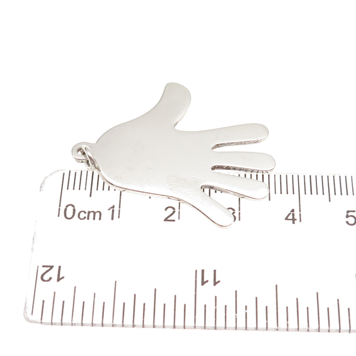 925 Sterling Silver Vintage Israel Hand Palm Charm Pendant
