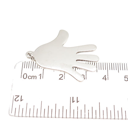 925 Sterling Silver Vintage Israel Hand Palm Charm Pendant