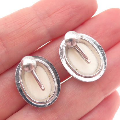 WRE W.E. Richards 925 Sterling Silver Vintage Minutemen Screw Back Earrings