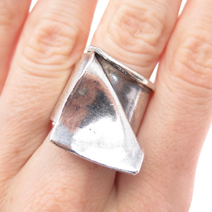 NIELS NIELSEN 925 Sterling Silver Vintage Modernist Oxidized Ring Size 8.25