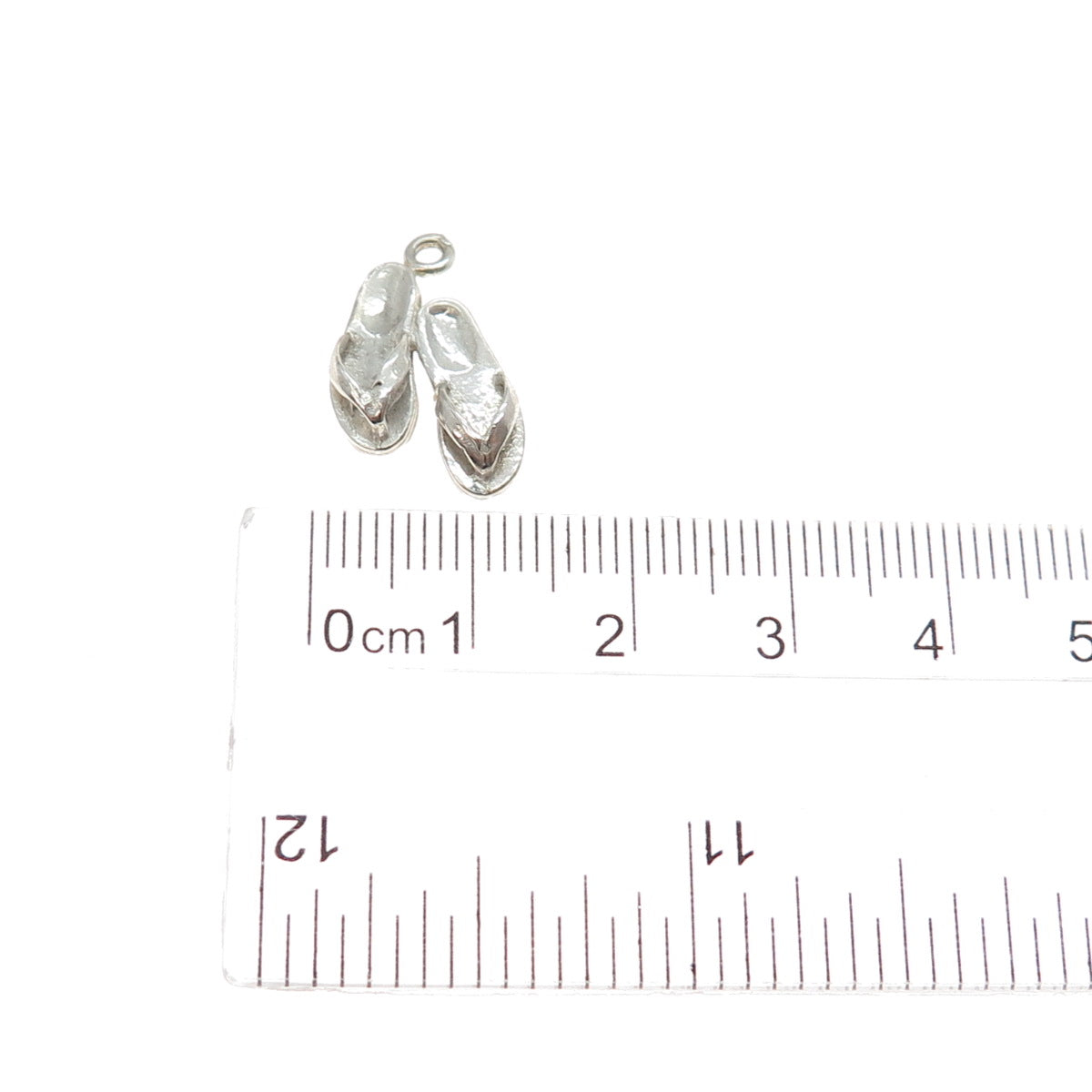 J.M. FISHER & CO 925 Sterling Silver Vintage Flip Flops Minimalist Charm Pendant