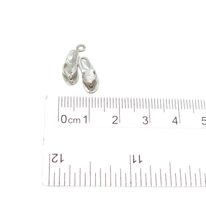 J.M. FISHER & CO 925 Sterling Silver Vintage Flip Flops Minimalist Charm Pendant